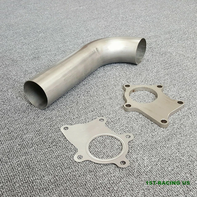 Stainess 2.5" Turbo Exhaust Dump Pipe 5 Bolt Flange+Gasket for T3/T4 T04E Turbo