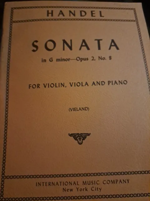 Sonata, Handel in G Minor Opus 2 No. 8 Music Id: Q2