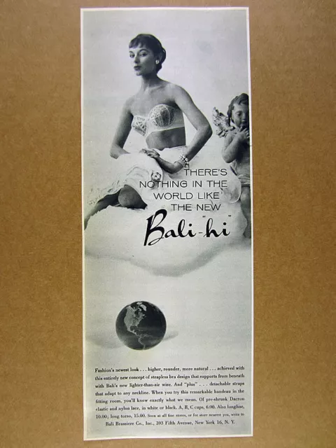 1955 BALI HI Strapless Bra beautiful woman photo vintage print Ad $8.29 -  PicClick