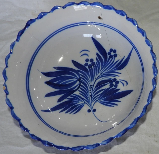 Lot De 2 Assiettes Anciennes Lunéville K&G Surcouf Motif Bleu – Fin 19e Siècle