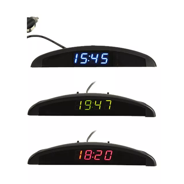 3In1 Auto Car 12V Digital LED Voltmeter Spannung Temperatur Uhr Thermometer Kfz