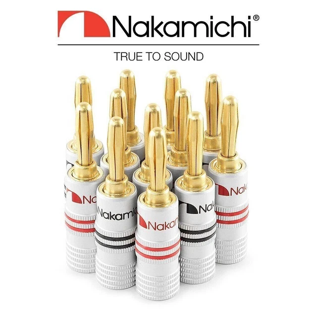 NAKAMICHI 24K GOLD Plated 4mm Banana Plug Cable Wire Audio Speaker