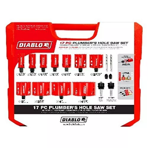 Freud Diablo DHS17SPL Plumbers Bi-Metal Hole Saw Plumbing Set - 17 Piece