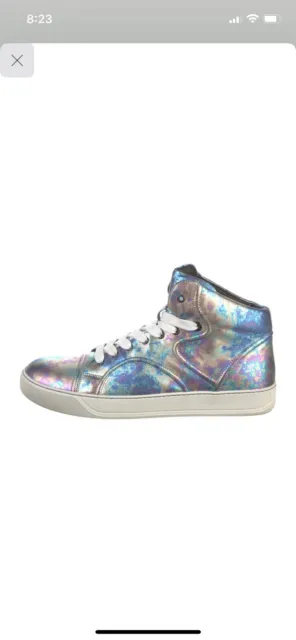 Lanvin pearlized metallic hightop sneakers