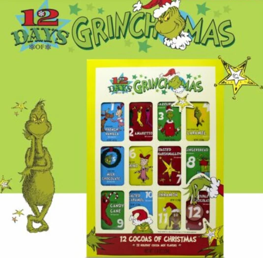 DR SEUSS GRINCH Hot Chocolate Cocoa 12 Day Countdown Holiday Advent