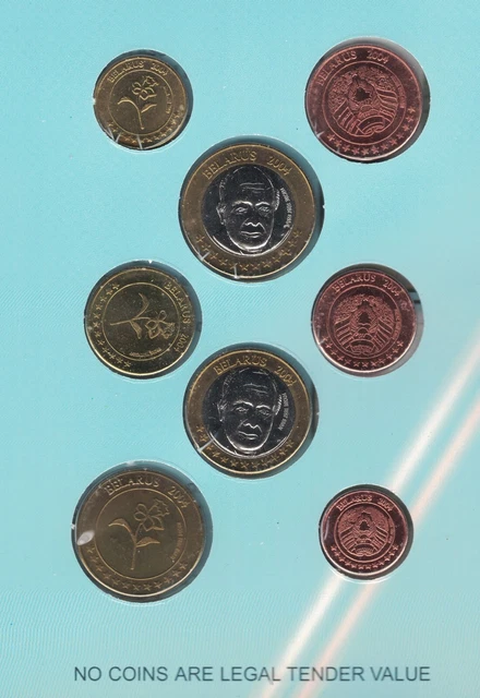 Belarus 8 Dif Unc Set 1 Cent - 2 Euro 2004 Year Pattern Essai Prova