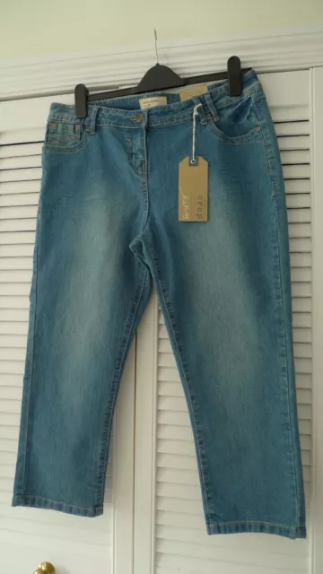 Vintage Debenhams Red Herring Blue Denim Crop Jeans UK 14 NWT