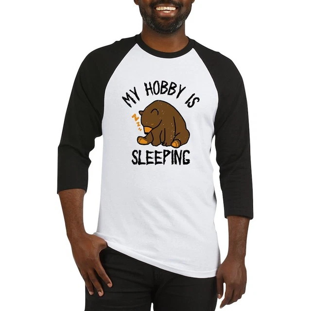 CafePress My Hobby Is Sleeping Chill Grizzly Bear Baseball Tee (908082513)