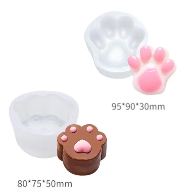 3D Dog Cat Paw Candle Mold Silicone DIY Mousse Cake Jelly Pudding Mold'