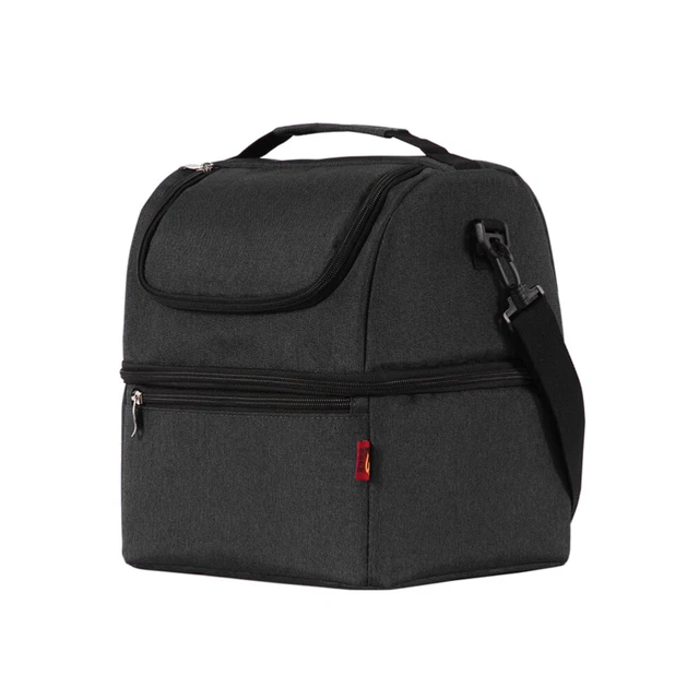 HSHRISH Borsa Termica Porta Pranzo Donna, Impermeabile a prova di perdite Borsa Frigo Pranzo Ufficio, Riutilizzabile Borsa Cibo Lavoro Per per Shopping Scuola Viaggi Campeggio Picnic, 12L Nero