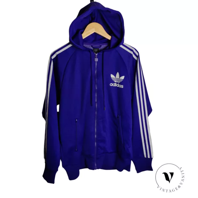 Adidas Originals Old School Full Zip Jacket Purple Mens Size Medium Logo Graphic