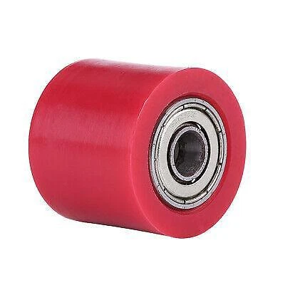 Rullo Tendicatena Universale Per Moto Enduro E Dirt Bike - Guida A Ruote Da 8mm, Colore Rosso, In Gomma E Ferro - 2