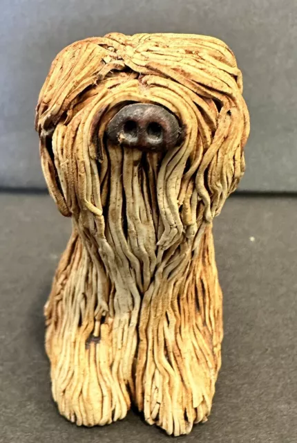 Old English Sheepdog Clay Figurine