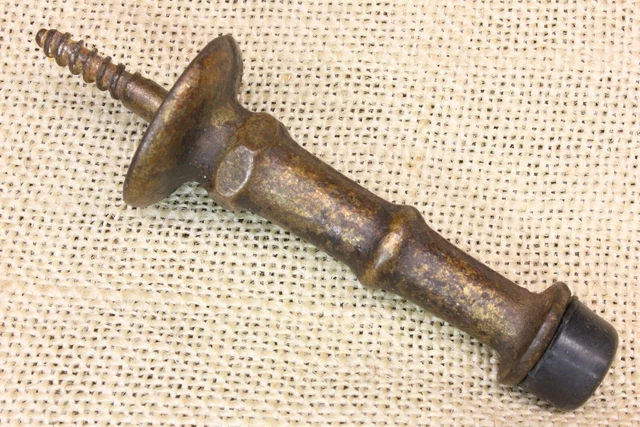Old Farmhouse Door Stop Vintage Brass Color Heavy Duty Iron 3 1/8” New Bumper