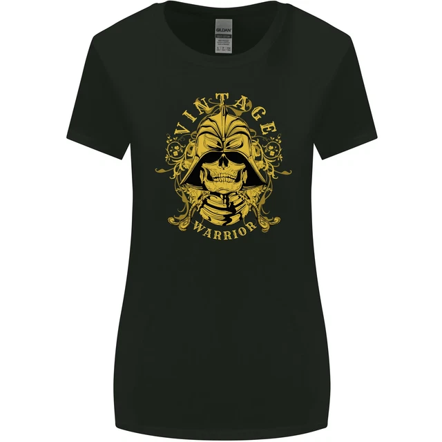Vintage Warrior Samurai Bushido MMA Skull Womens Wider Cut T-Shirt