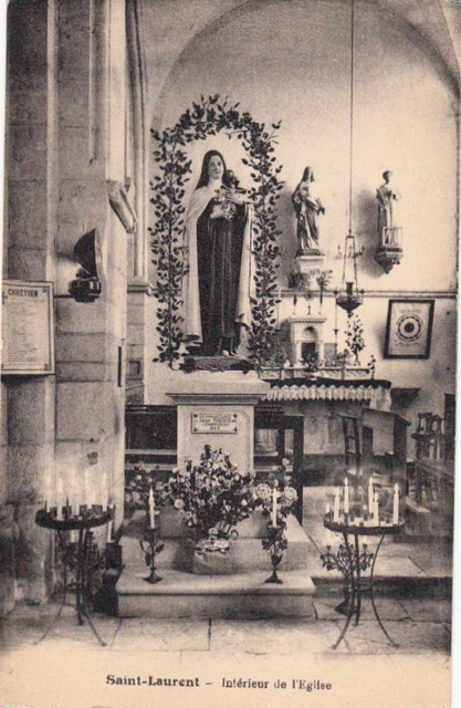 SAINT-LAURENT intérieur de l'église timbrée 1932