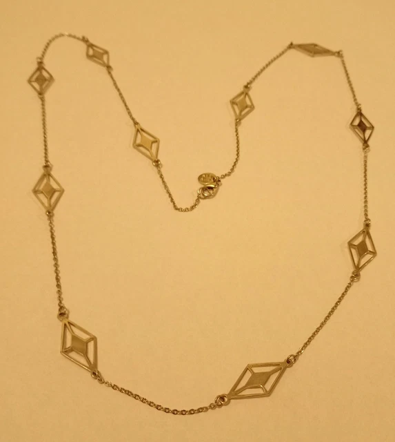 Collier Sautoir Vintage Pendentif Chaîne Métal Argenté #A9 - Occasion
