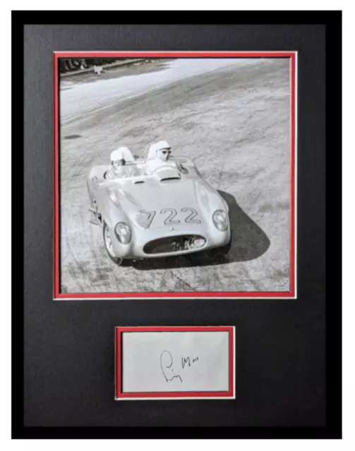 Stirling Moss Genuine Signed & Framed Mille Miglia Display Mercedes 722 Legend