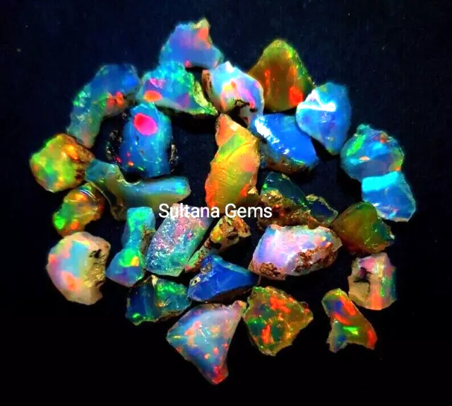 25 Cts Lot 100 % Natural Ethiopian Jumbo Welo Fire Opal Rough Specimen Gemstones