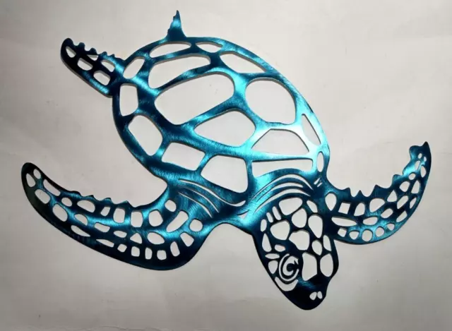 NEW! Blue Metal Sea Turtle Beach Theme Decor Wall Art Home Decorations Ocean