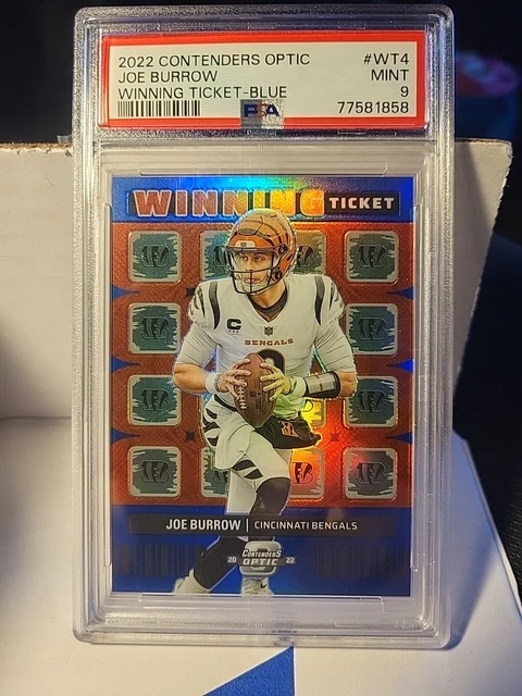 2022 Panini Contenders Optic Joe Burrow #WT-4 Blue Winning Ticket #/99 PSA 9 📈