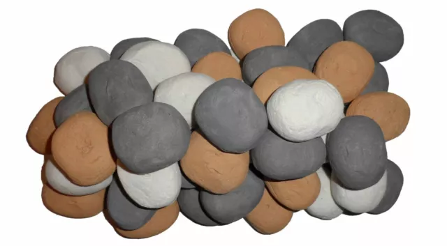 Gas & Electric Fire Replacement Pebbles Universal Ceramic Stones Gas Coal Fires