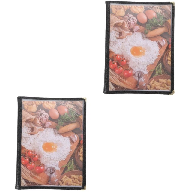 2 pz 1 libro con menu cover supporto clear menu libro libro pasto prezzo cartella Res