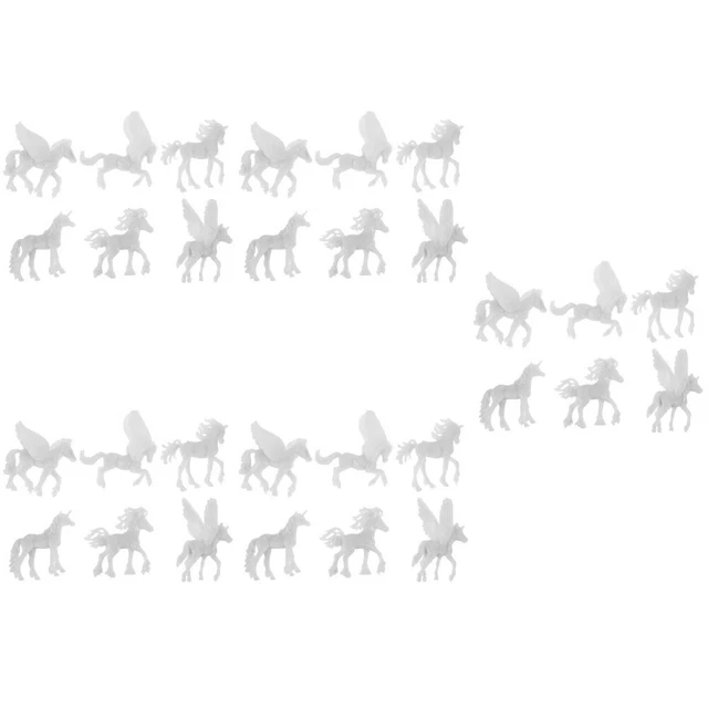 30 pz set pittura animale modello Abs giocattolo per dipingere cavalli bianco