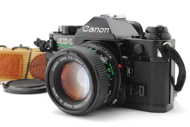 NEAR MINT] CANON AE-1 Program 35mm Film SLR New FD 50mm f1.4 Lens