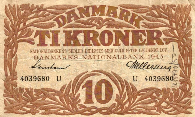 05 Denmark / Dänemark P31o 10 Kroner 1943