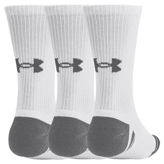 Under Armour Heatgear® Tech Crew Mens Golf Sport Socks White / Multibuy 3 Pack