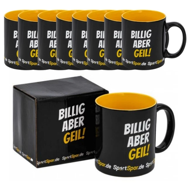 8x Tassen Kaffeetassen Set 550ml Kaffeebecher Kaffeetasse Porzellan Schwarz XXL