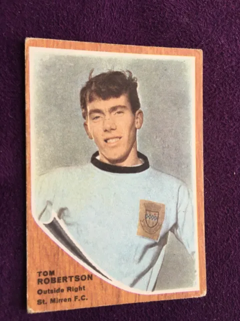 a & bc gum Scottish football cards 1964-65 Tom Robertson St. Mirren 21