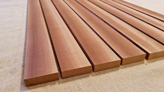 AFRICAN MAHOGANY / SAPELE BOAT DECK SOLID WOOD SLATS - 15mm MULTIPLE SIZES