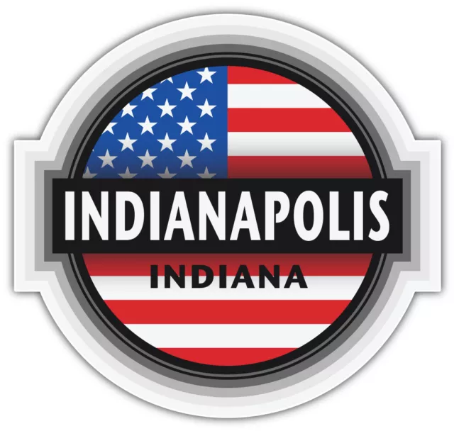 Indianapolis City Indiana USA State Flag Emblem Car Bumper Sticker Decal "SIZES"