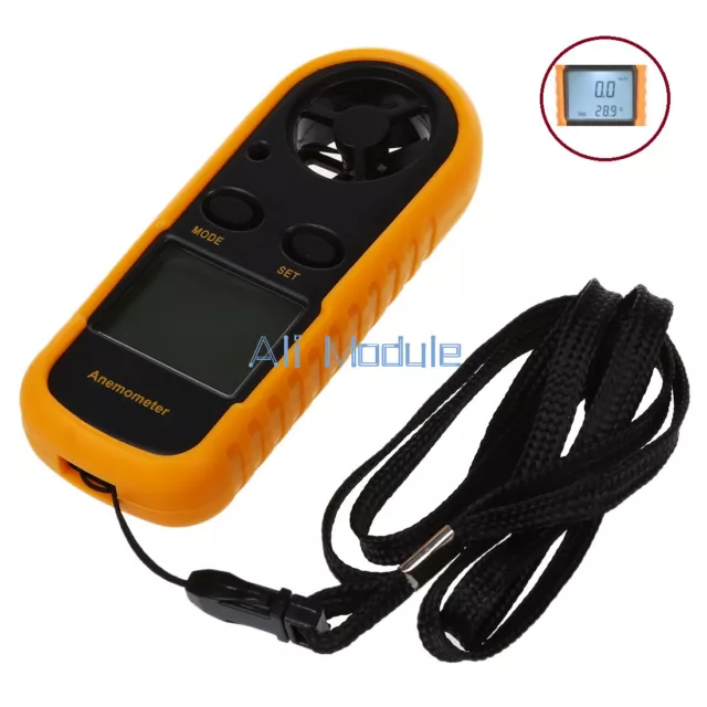 Handheld LCD Digital Anemometer Thermometer Air Wind Speed Gauge Meter Surfing