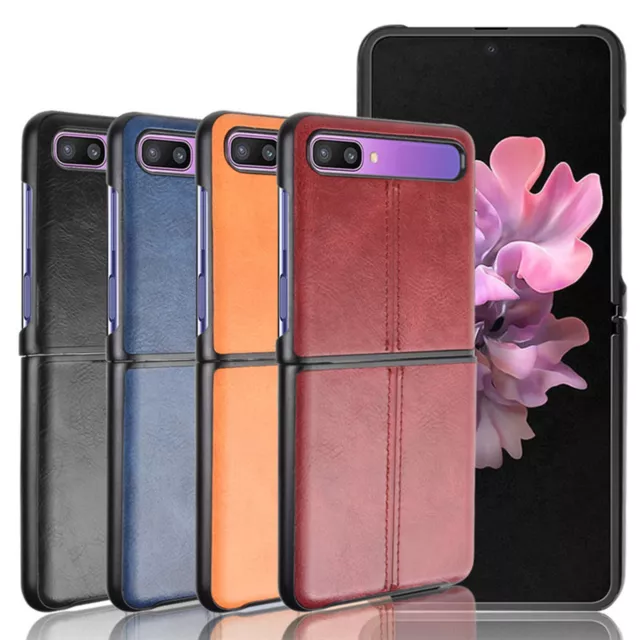 Luxury Leather Protector Phone Case Split Cover Pour Samsung Galaxy Z Flip Phone