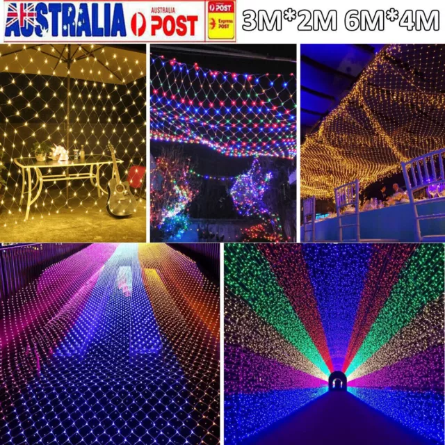 LED String Fairy Lights Net Mesh Curtain Xmas Wedding Outdoor Party Garden Deco