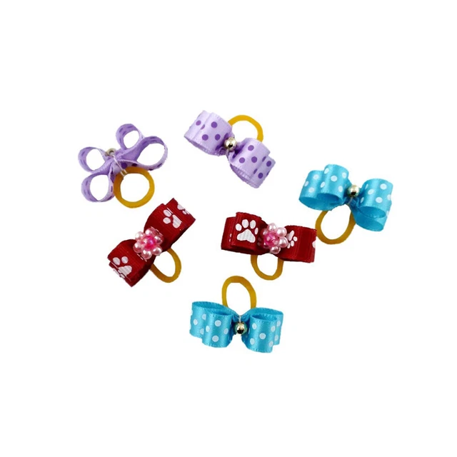 20 pz accessori fasce in gomma cravatta con fiocco misti fiocchi di peli cane