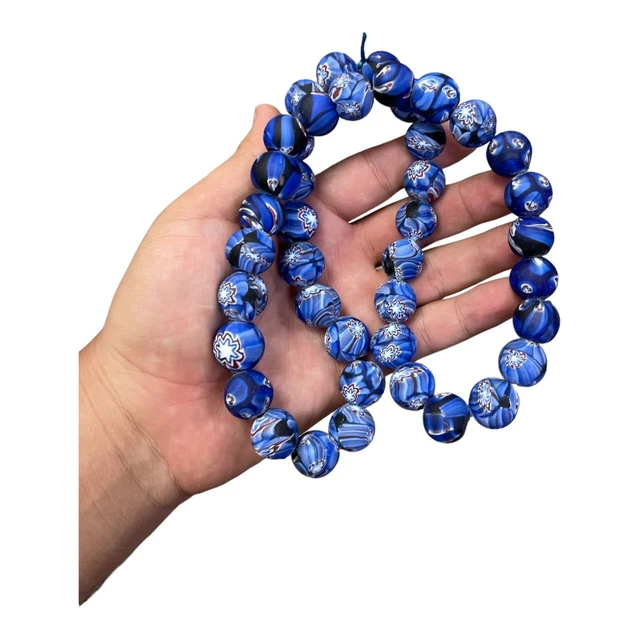 Wonderful Ancient Antique South Asia Mosaic Glass Beads Strand Jewelry Making