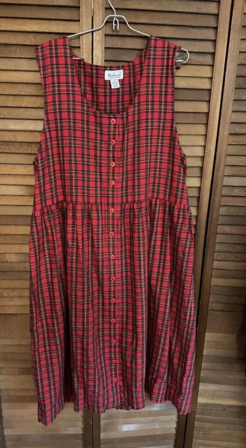 WESTBOUND Womens Dress Plaid Size XL Maxi Dark Academia