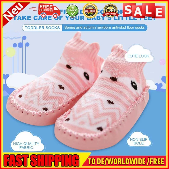 Cartoon Baby Socks Bottom Anti-slip Infant Sock for Toddler (PD2 Pink fox)