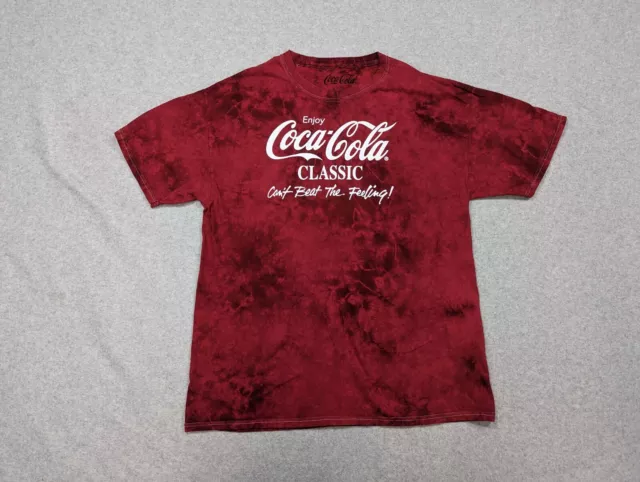 Coca Cola Shirt Mens Large Red Retro Stone Washed Rock Classic Tee