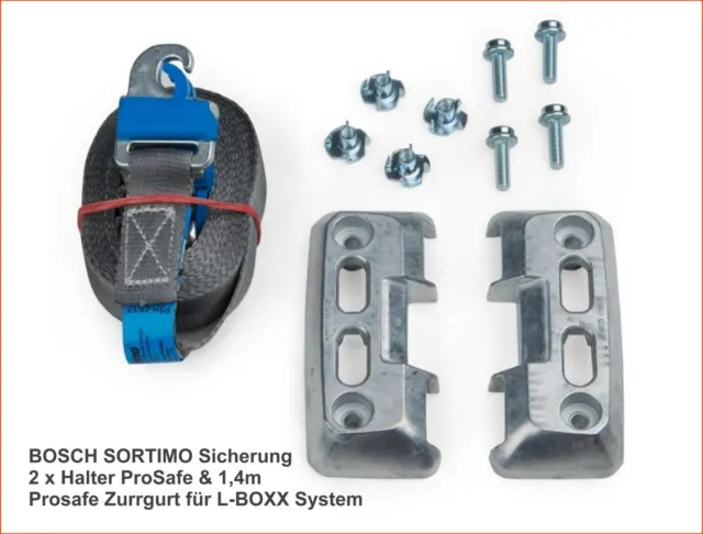 Bosch Sortimo L-BOXX Halter ProSafe VPE2 + Zurrgurt 1,4m Sicherung für LBoxx