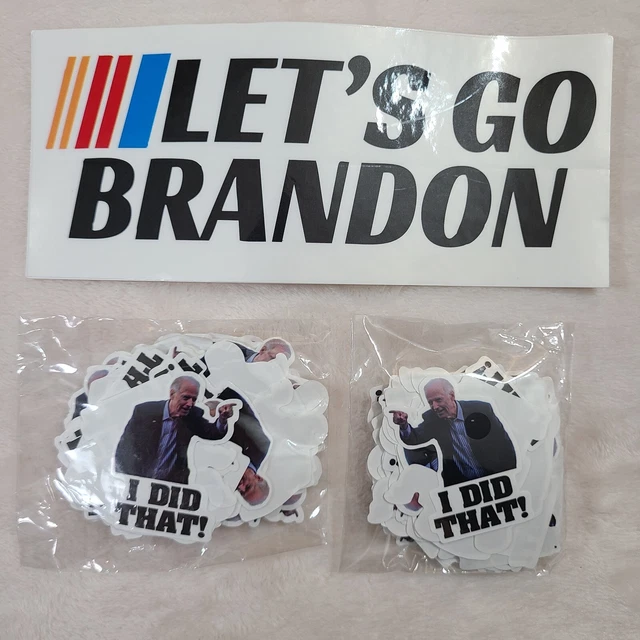 100pcs Joe Biden "I DID THAT!" Stickers Decals Plus "LET'S GO BRANDON" Bumper