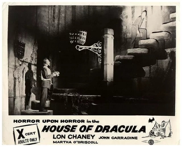 House of Dracula Original Lobby Card Lon Chaney Onslow Stevens Vampire Horror