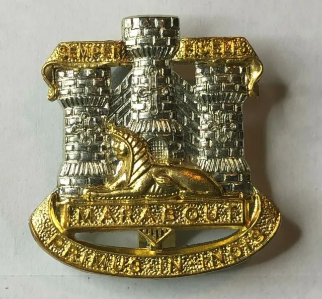 Devonshire  & Dorset Regiment Metal cap Badge Bi Metalic 1980's