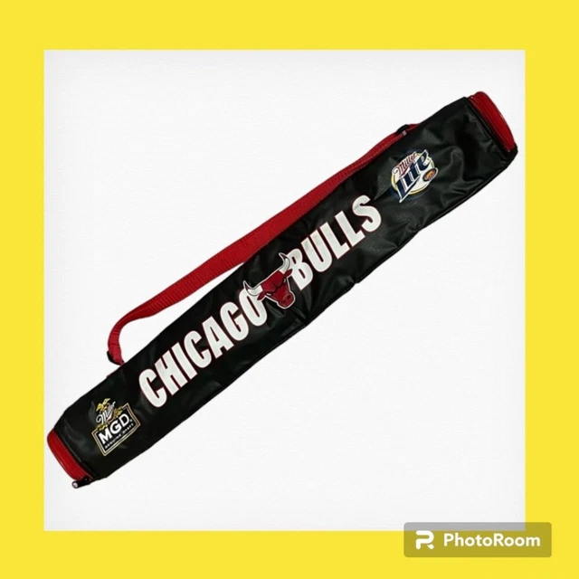 NBA Chicago Bulls Black Shoulder Cooler 6 Pack Insulated Bag with Carrying Strap