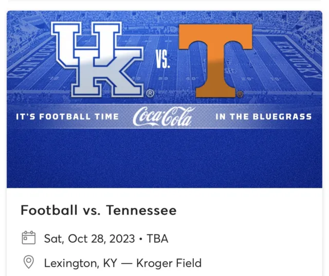 Up To 4 Tickets Kentucky Wildcats vs. Tennessee Volunteers Football $250 Each