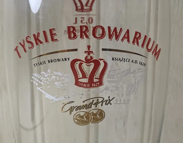 Hard To Find 0,5l Tyskie Browarium Grand Prix Pilsner Beer Glass 2